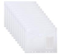 12 Pcs Pochettes Plastiques A5 Perforées, Pochette Plastique A5 Perforée, Classeur Pochette Transparente Perforées pour Classement Bureau Organisateurs de Documents Maison Bureau école