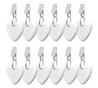 12 Pcs Poids de Nappe, Pinces de Nappe en Marbre, Poids pour Nappe Exterieur, Poids Nappe avec Pince Fixe Fixe-Nappe pour Camping Pique-Nique Fête Pique Nique Jardin Maison Intérieur (Blanc)