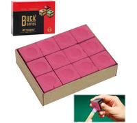 12 Pcs Pool Cue Chalks Non Slip Billiard Cue Chalks Fat Powder Pool Cue Chalk Accessories For Professional Pool Players Home Sports Enthusiasts (Pink)