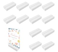 12 Pcs Porte Carte Bois pour Mariages et Banquets, Blanc, 10 × 4 × 2,2 cm | Porte Menu Mariage, Porte-Cartes en Bois, Idéal pour Nom de Table ou Menu d'Événement