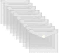 12 PCS Porte Documents Plastique A5 Transparente, Pochette Classeur A5 Perforée avec Velcro Porte-Documents Imperméable Organisation pour Famille Bureau Déposer