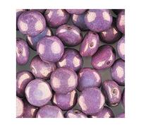 12 pcs PRECIOSA Candy beads 2-hole round glass cabochon, 8 mm purple (Preciosa Candy Cabochon en verre rond 2 trous Mauve)