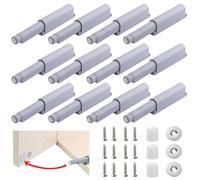 12 PCS Push to Open, Poussoir Porte Placard, Ouvre et Ferme avec Pression pour La Porte de L'armoire, Tiroir, Meuble et Placard