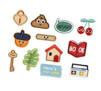 12 PCS Radio Coudre Sur/Fer Sur Patchs Livre Brodé De Clés Brodées Applique Pour Les Décorations Des Sacs À