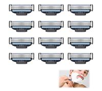 12 Pcs Recharges de Lames, Rasage en Acier pour Hommes à Double Bande Lubrifiante Manuelles Coupe Précise Rasoir de Rechange Barbe Lisse Universelle Applicable Compatibles Rasoirs Standard
