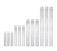 12 Pcs Règle en Acier, Reglet, Regle Metal Taille Double Face - 10 cm, 15 cm, 20 cm, 30 cm - Pour Etudiants, Ingénieurs, Architectes, Enseignants, Designers