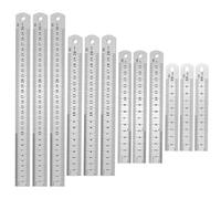 12 PCS Reglet, Règle en Acier Inoxydable, Règle Metallique Taille Double Face, 10 cm/ 4'', 15 cm/6'', 20cm/ 8'', 30 cm/12'', Règle Précision Métal Droite pour l'ingénierie Enseignement Bureau Dessin
