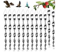 12 Pcs Répulsifs Oiseaux Reflechissants, Spirale Réfléchissante, Effaroucheur Spirales, Argenté Répulsif Oiseaux, Barre Effaroucheur, pour Maison Jardin Balcon Fruitiers