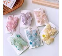 12 Pcs Rêveuse Princesse Pinces à cheveux - Mignon Perle Papillon Pinces à cheveux pour filles Accessoires pour cheveux pour Anniversaire Noël Journée des enfants Cadeau (Taille unique)
