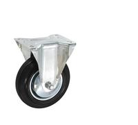 12 pcs roulettes fixes 160 mm en caoutchouc noir avec cadre en fer zingué pour chariot diable transpalette convoyeur plateforme, capacité 150 kg