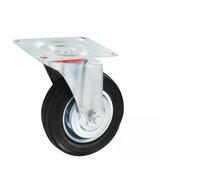 12 pcs roulettes pivotantes 100 mm caoutchouc et fer zingué pour chariot diable transpalette convoyeur atelier entrepôt manutention transport stockage logistique industrie