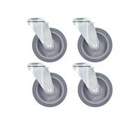 12 pcs Roulettes pivotantes à trou de boulon 100 mm