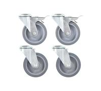 4x Roulettes Pivotantes à Trou de Boulon 100 mm Meuble Chariot Roulant vidaXL