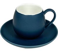 12 pcs. Set de tasses à café avec soucoupe en porcelaine 220 ml - Bleu