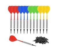 12 Pcs Soft Tip Darts, Bar Darts, Plastic Tip Dart Set with Extra 100 Black 2ba Replacement Tips, Soft Tip Darts for Electronic/plastic Darts