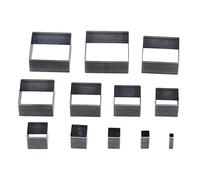 12 Pcs Square Leather Cutting Dies Set | Alloy Steel Punch Tools for Fabric/Clay/Rubber | 5-60mm Multi - Size DIY Craft Templates | Manual Punch for Leathercraft & Jewelry