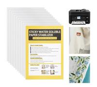 12 Pcs Stabilisateur Broderie Autocollant Soluble, A4 (28x21cm) Feuilles Papier Broderie Soluble, Papier Hydrosoluble Broderie, Papier à Broder Imprimable et Soluble pour Machine à Broder à Main