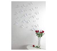 12 PCS Stickers 3D Papillons - Décorations pour Murs et Meubles DIY - Idéal pour Babyshower, Anniversaires, Mariages - Autocollants 3D Papillons - Blanc