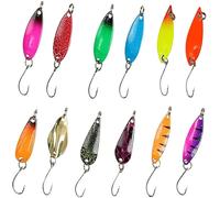 12 Pcs Trout Fishing Spoons Fishing Spoons Trout Flashing Fishing Kit Fishing Accessories Spinners For Trout Fishing Trout Perch Salmon Pike