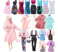 12 PCS Vêtement et Accessoires de Poupée 1 Vêtements d'hiver 3 Tenues (Top+ Pantalons) 5 Mini Robes pour Poupée Fille de 11,5" (Style Aléatoire) (style3)