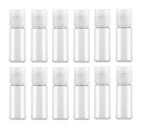 12 pcs Vide en Plastique Transparent échantillon Bouteille conteneur conteneur Pot Pot Flacon avec Couvercle Rabattable Parfait pour Le Maquillage (20ml)