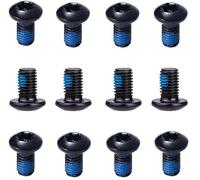 12 Pcs Vis de Disque de Frein de Vélo M5 x 10MM Rotors de Disque de Frein Vis Boulon T25 en Acier pour VTT Vélo de Montagne Vélo De Route (Noir)