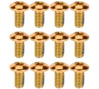 12 Pcs Vis de Disque de Frein de Vélo M5 x 10MM Rotors de Disque de Frein Vis Boulon T25 en Acier pour VTT Vélo de Montagne Vélo De Route (Orange)