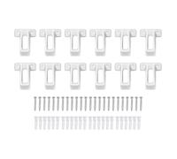 12 Pcs Wire Shelf End Bracket, White Plastic Closet Shelves Brackets, Corner Support Wall Mount Shelf Brackets with Fasteners