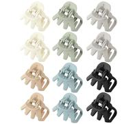 12 Petites Pince a cheveux femme - Pinces à cheveux Moyenne pour les femmes et les filles, 1.18Inch Pince Octopus Pinces à cheveux pour les femmes Cheveux fins