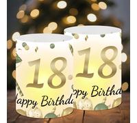 12 Photophore Bougie 18 Ans Deco, Decorative 18 Ans Decoration De Table Pinata Anniversaire Decoration Fille Garcon Joyeux Anniversaire pour Bougie Chauffe Plat