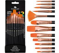 12 Pi¿¿Ces Pinceaux Peinture Acrylique, Nylon Pinceaux Artiste Plume Lisse Pour Peinture Acrylique, Peinture ¿¿ L'huile, Aquarelle Et Gouache