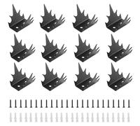 12 Pics Anti-Pigeon Acier au Carbone, Kit Répulsif Sécurité pour Murales Jardiniere Jardins sur Toits Clôture Confidentialité, Pic Anti-intrusion Faune pour Effrayer écureuil Corbeaux Moineaux Chats
