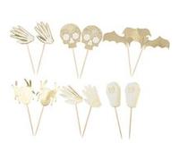 12 pics halloween blancs et or 7cm - artifetes 92999 Jaune G