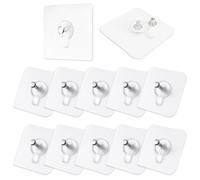12 Pièce Adhesif Accroche Tableau Sans Percer Attache Cadre Adhésif Crochets Rochets Transparents Auto-adhésifs sans Clous pour Accroche Cadres Photo Photos Peintures (6 x 6cm)