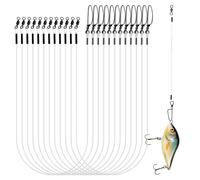12 Pièce Bas de Ligne Fluorocarbone Bas de Ligne Carnassier avec Émerillon et Mousquetons Préinstallés Ils Permettent de Connecter Lignes Principale Leurres ou Hamecon Carpe en Eau Douce comme en Mer