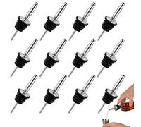 12 Pièce Bec Verseur Alcool,Débit Précis,16-20mm Huile D'olive,Réutilisable | Conception du capuchon anti-poussière,Convient pour Vin Café Sirop Huile D'olive Acier Inoxydable Bec Verseur Huile