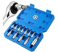12-Piece Bit Socket Set - TS8-TS60 Star Key Set | 1/4 3/8 1/2 Drive, | Includes 12 PCS TS8-TS60, & S2 Steel Construction, 1/4 3/8 1/2 Drive Sizes, Non-Slip Grip, Perfect for Automotive, Motor