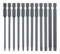 12 Pièce Embout Tournevis Torx Hexagonale électrique,T6-T40 de 100 mm de long long magnétique, tige hexagonale 1/4",Embouts de Vissage,Tournevis Etoile,pour Tournevis électrique