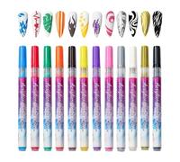 12 Piece Gel Marker Kit - Quick Dry Liner Drawing Set, Precision Applicator Design, Smooth Flow Ink System, Beginner Friendly Beauty Tool Collection, Fine Detail Coloring Equipment | Kids Girl Women