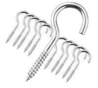 12 Pièce M3 Piton à Visser en Acier Inoxydable A2 V2A,Vis à Crochet en C, Crochet à vis Ouvert,M3 Argenté Crochets Robustes,Crochets à vis autotaraudeuses,Pour Hamacs, Auvents