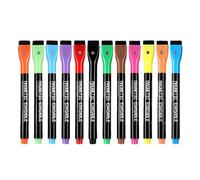 12-Piece Marker Set, Magnetic Dry Erase Markers, Fine Tip Whiteboard Markers, Magnetic Marker Caps, School Whiteboard Markers, Office Dry Erase Markers, Home Message Board Markers, Erasable Marker Set