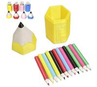 12-Piece Mini Colored Pencil Set for Dollhouses and DIY Miniature Scenes,Ultra-Realistic Tiny Pencils with Mini Storage Case,Tiny Colored Pencils for Desk Decor, Art Studio Display (Yellow)