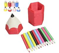 12-Piece Mini Colored Pencil Set for Dollhouses and DIY Miniature Scenes,Ultra-Realistic Tiny Pencils with Mini Storage Case,Tiny Colored Pencils for Desk Decor, Art Studio Display (Red)