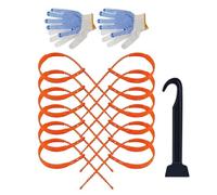 12-Piece Nylon Winter Snow Tracks And Universal Tire Slippers, Heavy-Duty Reusable Anti-Slip Cable Ties And Tire Chains For Cars Аnd Trucks, Complete Winter Recovery Kit