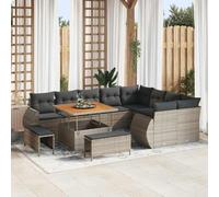 12-Piece Outdoor Patio Sofa Set with Cushions, Modern Modular Garden Furniture in Gray Wicker, All-Weather Rattan Sectional Conversation Set for Terrace, Backyard, Relaxation and Entertainment