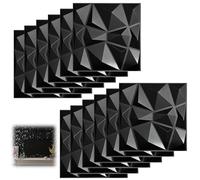 12 pièce Papier Peint 3D Brique Pierre Adhesif Mural Autocollant, Stickers Panneaux Muraux 3D Mural, Dalle Plaque PVC Adhesive Murale, Décorations Murales, Papier Peint Autocollants Décoratifs