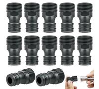 12 Pièce Raccords de Tuyau d'Arrosage, Raccord de Tuyau d'Arrosage, Connecteur Tuyau Arrosage Filetage Extérieur G1/2 Raccord Rapide pour Robinet Adapateur Tuyau d'Arrosage (20Mm)