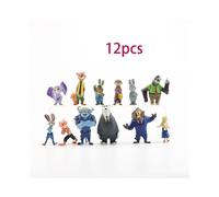 (12 pièces) 12 pièces Zootopia Zootropolis Judy Hopps Nick Wilde Mr Big Mini poupée jouets figurines