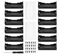 12 Pièces 18650 Support de Batterie, KUOQIY 1 x 3.7V 18650 Boîtier de Batterie avec Pin, avec 2 Pièces Boîte à Piles en Plastique et Tournevis et Vis (1 Piles)