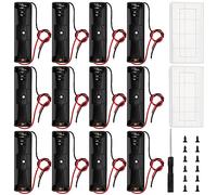 12 Pièces 18650 Support de Batterie, KUOQIY 1 x 3.7V Boîtier de Batterie avec Fils, avec 2 Pièces Boîte à Piles en Plastique et Tournevis et Vis
